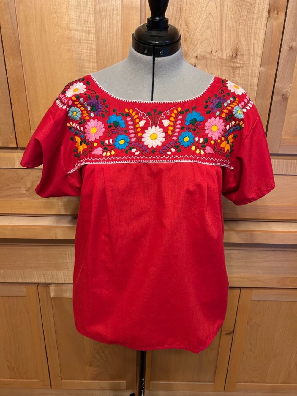 Traditional Mexican Embroidered Peasant Blouse